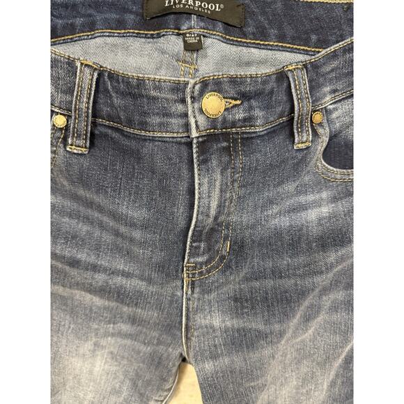 Liverpool Los Angeles Jeans Women's 8/29 Hannah Cropped Flare Raw Hem Whiskered - Picture 5 of 6